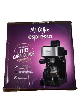 4-shot 2191914 Mr. Coffee Steam Espresso Machine Cappuccino Maker And Latte Maker. New