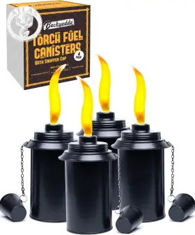 5 Star North Llc Tt-rc.12oz.4w.cap Torch Replacement Canisters 12 Oz . Compatible With Tiki Torches. Easy Fill Ope