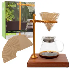 832100 7penn Pour Over Coffee Dripper Set 2.5 Cup 3 Piece Manual Maker With 20 Paper F