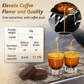 Aanqq 711181630923 2 Packs 53.3mm Puck Screen With Stand Espresso For 54mm Portafilter #3