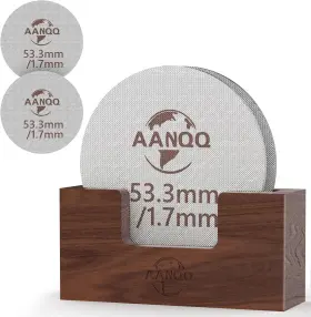Aanqq 711181630923 2 Packs 53.3mm Puck Screen With Stand Espresso For 54mm Portafilter
