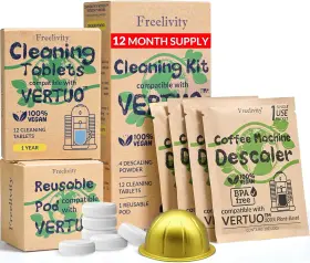 Aapexstore 744759127198 Nespresso Compatible Vertuo Cleaning And Descaling Kit 12 Month Supply - Include