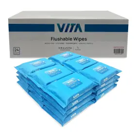 Achim Home Furnishings 054006280577 Vita Unscented Flushable Pack 1200 - Wet For Women And Men Toilet Bathroom