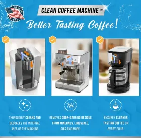 Active 860008839978 Coffee Machine Descaler Descaling Solution - 32oz 8 Uses Compatible With Ke #3