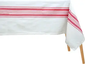 9550 Air King 445018120181 Red Striped Rectangle Tablecloth 100% Cotton White Table Cloth Rectan