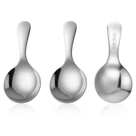 Jxgfrkp0 Aiyorse 617603 1 304 Stainless Spoons For Canisters 3 Pcs Short Handle 4.5x10 Silver