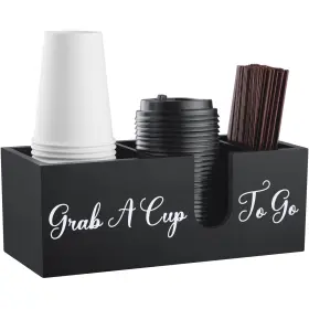 Alch082 Alelion Coffee Cup Holder For Countertop - Wood Bar Accessories And Organizer