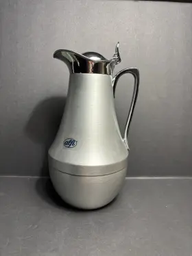 185ga Alfi Vtg German Stainless Steel Insulated Coffee Carafe Thermos Glass Liner Nice