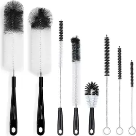 Al05bbbk Alink 8-pack Bottle Cleaning Brush Set - Long Handle Black