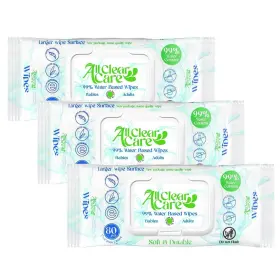 All Clear Care 198168944998 Baby Wipes Unscented For Sensitive Skin Large Soft Durable And 99% Wate