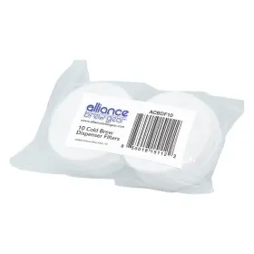 Alliance Brew Gear 850018151122 Cold Coffee Dispenser Filter - 10 Pack Natural White Standard 2 Inch