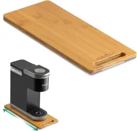 Anboxit 445039060060 Bamboo Appliance Slider Sliding Tray For Coffee Maker Kitchen Countertop Appli