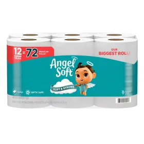 795225 Angel Soft Bath Tissue 12 Super Mega Rolls