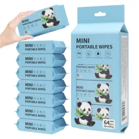 Annicee 718255763808 Mini Wipes Travel Size Wet Wipe 8 Pack Total 64 For Woman Count Of