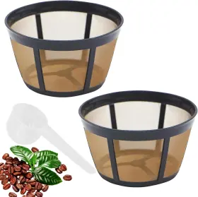 Aolleteau 744759563910 2-pack Reusable Coffee Filters Replacement For Bunn 8 12 Cup Makers Bx
