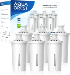 Aqf-ukf8001-p3 Aqua Crest Replacement For Brita Filter Water 6 Count White