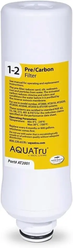 10at022sf01n Aqua Tru Aquatru - Replacement 2 Stage Pre-filter Stages 1 And For Countertop