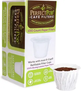 K11100 Arm Enterprises Inc. Cafe Filters Paper Liners For Reusable K Cup Coffee Pods By Perfect Pod - Fits A