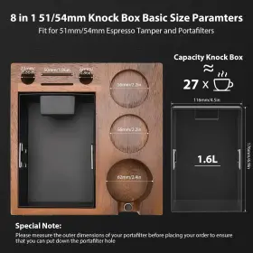 Aronyada 331672464113 Espresso Knock Box Tamping Station 54 Mm Coffee Organizer Fit For Storag #3