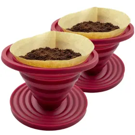 Attsky 614166633714 Collapsible Pour Over Coffee Dripper Set For Camping Reusable And Portable