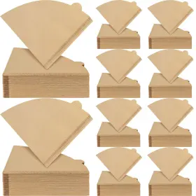 Atznzik 768556981326 1000 Count Coffee Filters #2 Unbleached Cone 2 Disposable Natural Paper 2-4 Cup