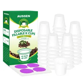 Aussen 689358008861 45 Count K Cups Coffee Pods Aluminum Foil Seals Compatible With Keurig 1.0 And 2.0
