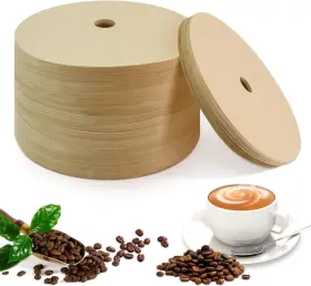 530061 Auuti 400 Pack Of Natural Unbleached 3.75-inch Disposable Coffee Filter Discs Design