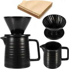 Awtbdp 313054623676 Pour Over Coffee Maker 17oz Dripper Ceramic Retain Heat With 5