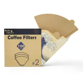 Bake Choice 784300020172 #2 Cone Coffee Filters Unbleached 100 Count Compostable And Biodegradable
