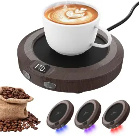 Ds1218 Beautiyand Smart Electric Coffee Tea Mug Warmer 50w Candle Melter Wooden Base Auto Shut Off