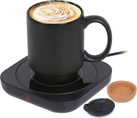 Becowell 711181932669 Coffee Mug Warmer With 15oz Ceramic Cup Electric Desk Heater 3 Temp Auto Shutoff