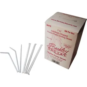 Bep1245100 Berkley Square Polypropylene Straws 7.75 Inch White 400/box 1245100