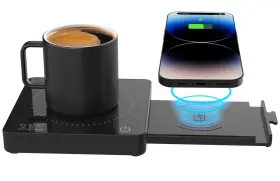 Ydh-2308 Besbule Coffee Mug Warmer With 15w Wireless Charger And 3a Usb Charging Port 3 Temp Se