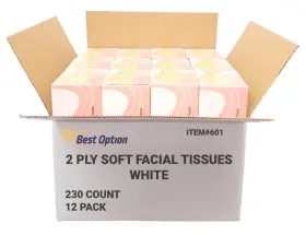 10601 Best Option Soft 2-ply Facial Tissue White 230-count Box Professional Gentle And Dur