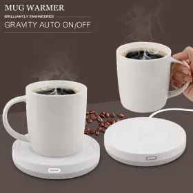 Bestinnkits 760385543102 White Smart Coffee Auto On/off Gravity-induction Mug Office Desk Use Candle #2