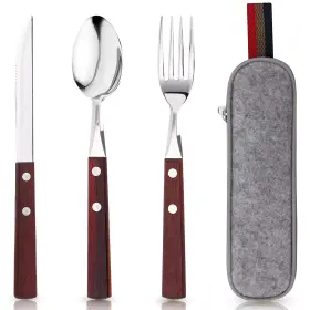 Bewbow 080101336628 Premium Quality Stainless Steel Travel Utensils Set With Case Healthy And Eco