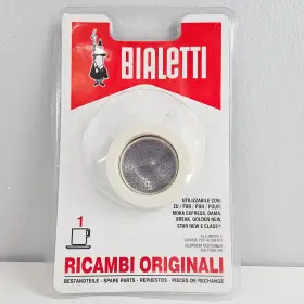 0104791 Bialetti Moka Express 1-cup Replacement Filter And 3 Gaskets - White New