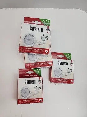 0800031 Bialetti 1 Cup Gasket Seal Filter Plate Moka Dama Break Stove Top Pot Lot Of 6