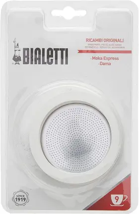 Bialetti 781147747606 Replacement Gaskets And Filter For 9 Cup Stovetop Espresso Coffee Maker