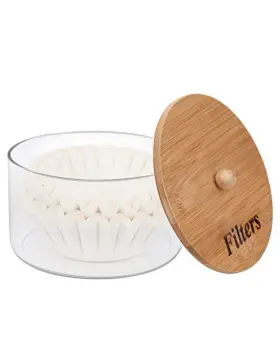 Bkyfpq 768461527565 Coffee Filter Holder Glass Storage Container With Lid Stylish Bask