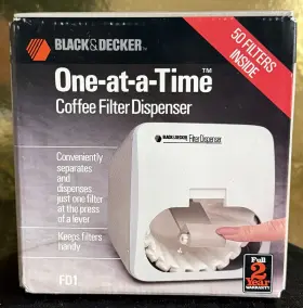 Black Decker 050875500426 Vintage And Coffee Filter Dispenser One-at-a-time Fd1 New Nos