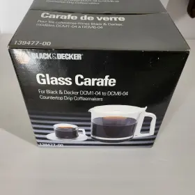 139477-00 Black & Decker And Coffee Glass Carafe Dcm1-04 To Dcm6-04 White New In Sealed Box