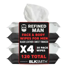 Wi0069-mua Blksmith Refined Man Face And Body Wipes For Men - X4 30 Pack 120 Total Shower