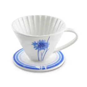 Blue Brew 843441100010 Ceramic Pour Over Coffee Dripper Size 02 Cone Maker 1-4 Cups Manua