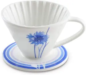 Bb1002 Blue Brew Ceramic Pour Over Coffee Dripper Size 02 Cone Maker 1-4 Cups