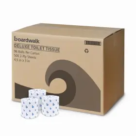 Bwk-6180 Boardwalk Bulk Toilet Paper 96 Rolls 500 Sheets Soft Absorbent Septic Safe