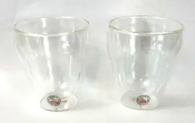 Bodum 699965195397 Set Of 2 Pavina Glasses Double-wall Thermal Insulated Coffee / Wine 8 Oz