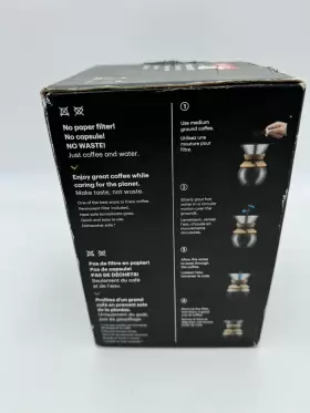 11571-109 Bodum 699965336820 Pour Over Coffee Maker With Permanent Filter Glass 34 Ounce Euc #2