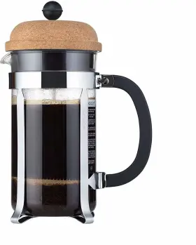 Bodum 699965368746 Chambord French Press Coffee Maker 34 Oz 8 Cup Black/silver With Cork Lid