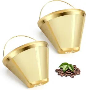 Bouaida 445026658645 Gold Stainless Steel Coffee Filter - Reusable Ninja Cuisinart Replacemen